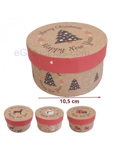 CAJITA CARTON REDONDA NAVIDAD