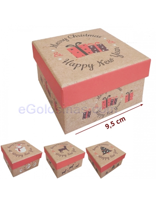 CAJITA CARTON CUADRADA NAVIDAD