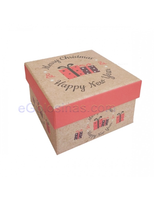 CAJITA CARTON CUADRADA NAVIDAD Regalos