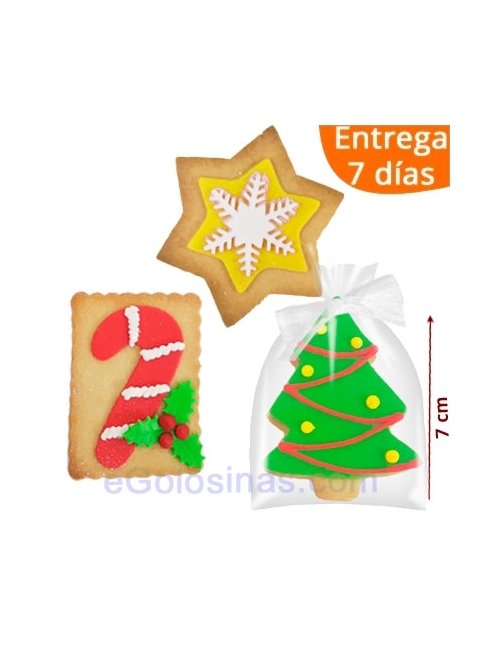 Galleta Navidad Árbol, Bastón y Estrella Personalizable 1ud