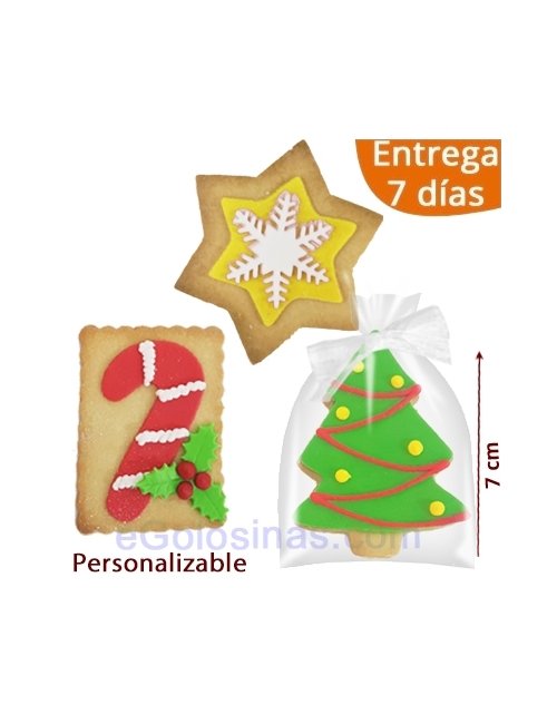 GALLETA NAVIDAD ARBOL, BASTON y ESTRELLA personalizable