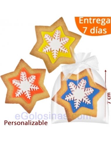 GALLETA NAVIDAD ESTRELLAS COPOS personalizables