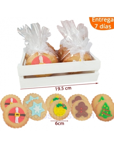 BANDEJA MADERA 10 GALLETAS NAVIDAD