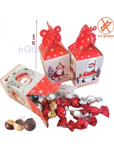 CAJA CARTÓN REGALO PAPA NOEL 200gr Bombones