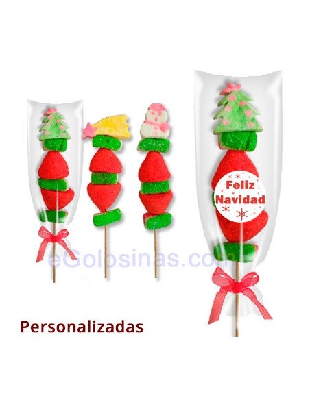 regalo empresa brocheta de chuches navidad personalizada