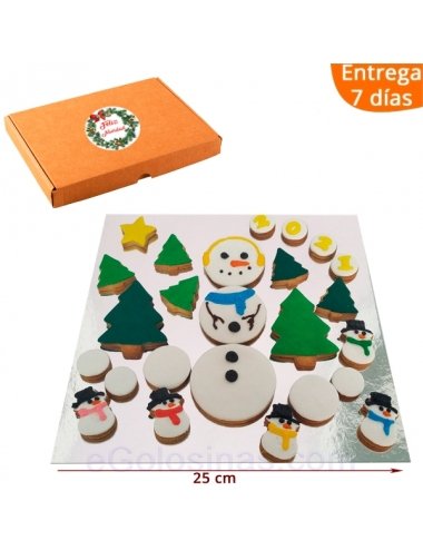 CAJA GALLETAS SURTIDAS NAVIDAD MUÑECO DE NIEVE 1ud