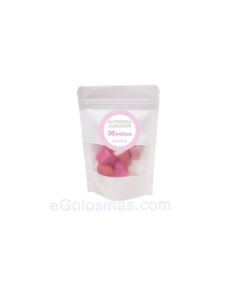 BOLSA CARTÓN CHUCHES COLOR 50gr COMUNION personal.