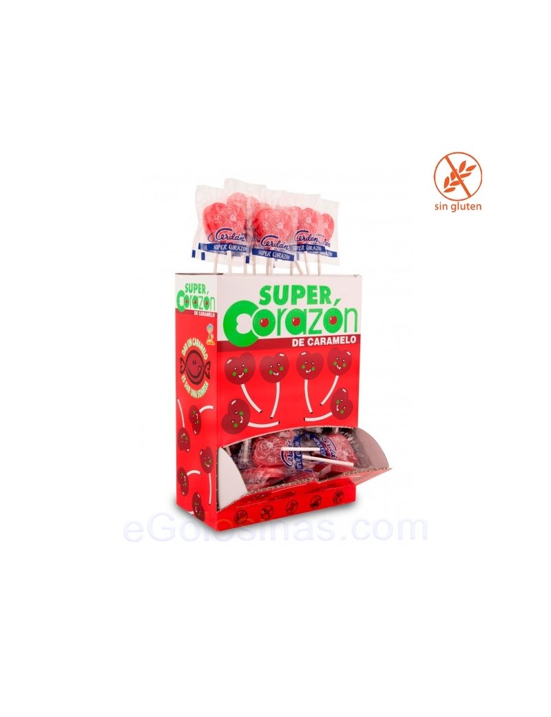 PIRULETA SUPER CORAZON 80uds CARAMELOS CERDAN
