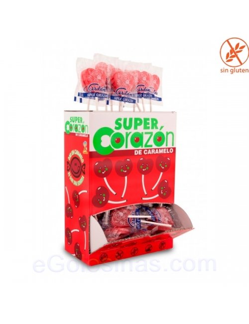PIRULETA SUPER CORAZON 80uds CARAMELOS CERDAN