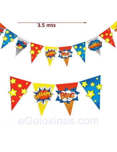 GUIRNALDA BANERIN SUPERHEROES O COMIC 3.5metros