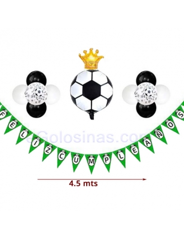 SET GUIRNALDA GLOBOS FUTBOL 35 piezas