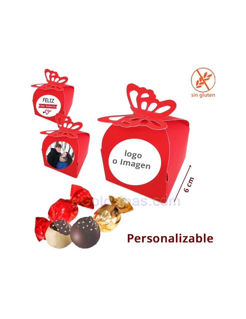 CAJITA ROJA 2 MAXI BOMBONES personalizada