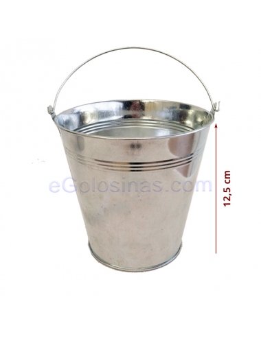 CUBO PLATA METÁLICO SEMIGRANDE con ASA 1ud CANDY BAR