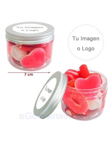 TARRO CHUCHES BLANCAS Y ROJAS 120gr personalizadas