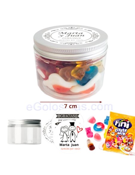 TARRO MINI CHUCHES BRILLO BODA personalizada