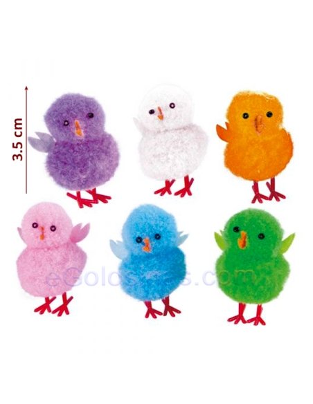 POLLITOS PASCUA ALGODÓN COLORES 3,5 cm 36uds
