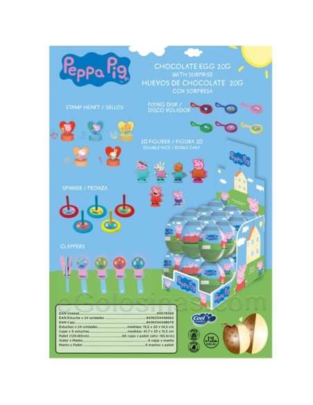 HUEVO CHOCOLATE BICOLOR PEPPA PIG 24uds COOL CANDIES