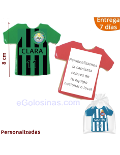 GALLETAS CAMISETA TU EQUIPO FUTBOL personalizada