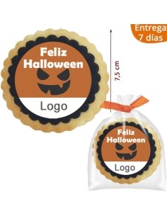 Galletas Redondas Halloween Calabaza Personalizada