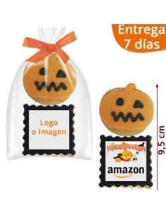 2 Galletas Halloween Calabaza Personalizadas