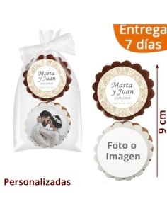 2 Galletas Boda Con Foto Personalizadas E41