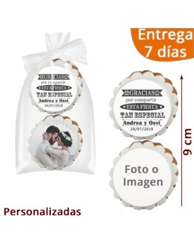 2 Galletas Boda Con Foto Personalizadas E36