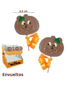 Piruleta Chocolate Calabaza Halloween 20Gr 18Uds