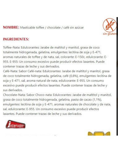 Caramelos Pictolín Blanditos Café, Choco y Toffee sin azúcar 1Kg