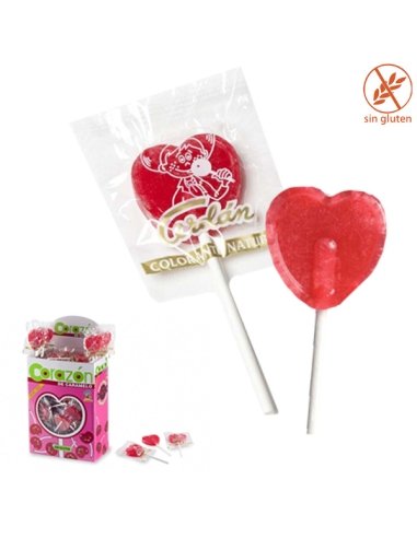 Estuche Piruletas Corazón Oro 100uds Caramelos Cerdán