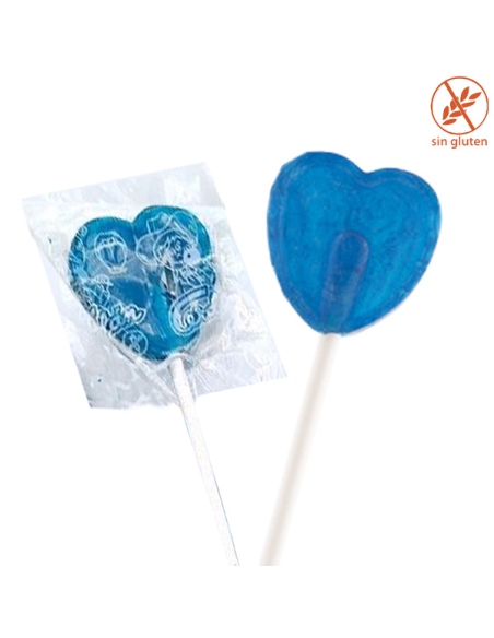 Piruletas Corazón Azul Grande 100Uds Caramelos Cerdán