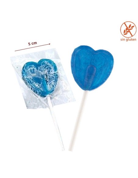 Mini Piruletas Corazón Azul 200uds Caramelos Cerdán
