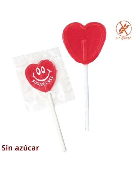 Piruletas Corazón Sin Azúcar 125Uds Caramelos Cerdán