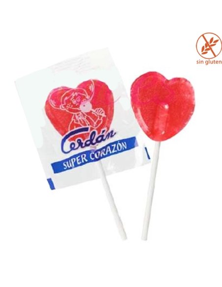 Piruleta Super Corazón 80uds Caramelos Cerdán