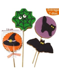 Piruleta Galleta Bruja y Vampiro surtidas Halloween personalizable 1ud
