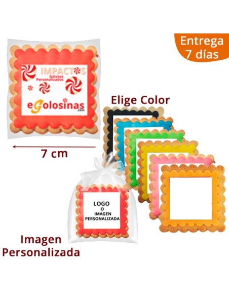 Galletas Cuadradas onduladas Logo Empresa Personalizado