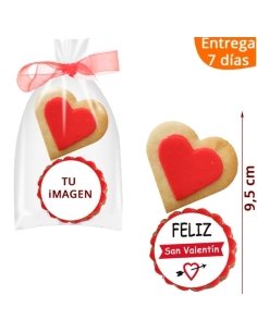 2 Galletas Corazón Con Foto Personalizado