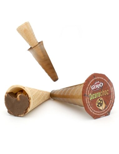 Cucurucho relleno de chocolate leche con galleta envuelto 60uds Gerio