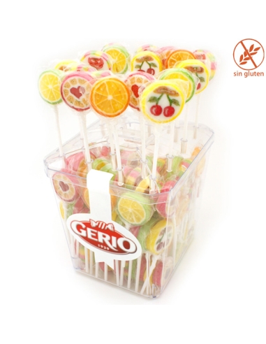 Piruletas Rock Frutas 10gr 100uds Gerio