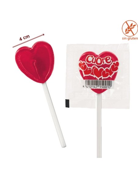 Piruleta Corazón Rojo Cereza 95uds Jake Golosinas