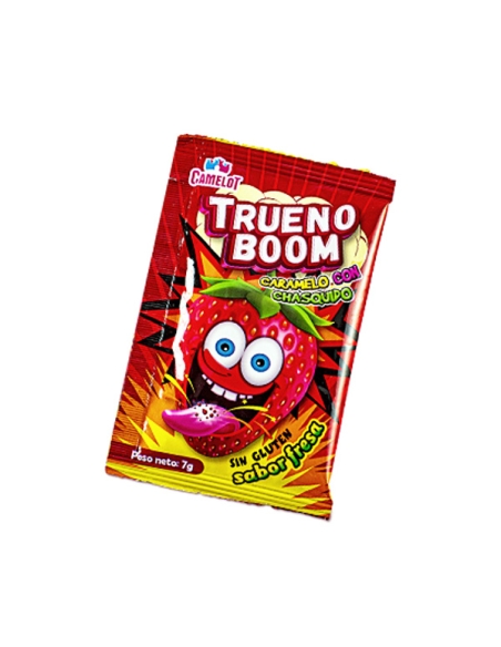 Estuche Sobres Trueno Boom Caramelo Fresa Chasquidos 50uds