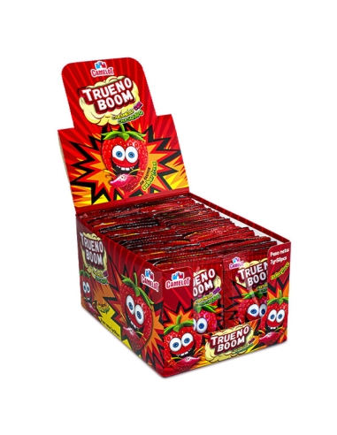 Estuche Sobres Trueno Boom Caramelo Fresa Chasquidos 7gr 50uds