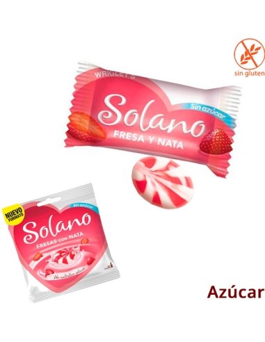 Caramelos Solano Fresa sin azúcar 99gr 12 Bolsitas