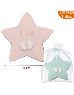 Galletas Estrella Bautizo Bebé personalizada