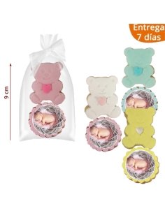 Pack 2 Galletas Bautizo: Osito y Foto del Bebé