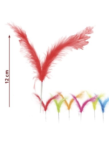 Plumas Colores 12cm 144uds para decorar mona de Pascua