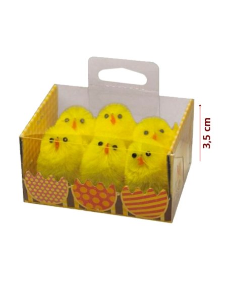 Pollitos Amarillos Pascua  3,5cm 6uds para decorar