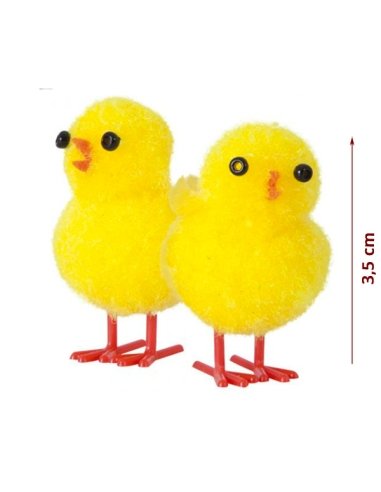 Pollitos Pascua Algodón Amarillo 3,5cm 36uds para Decorar Mona de Pascua