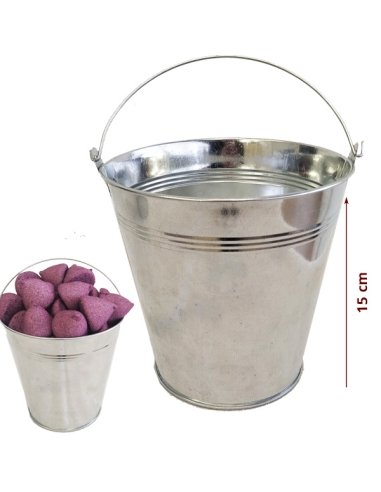 Cubo Plata Metálico Grande Con Asa 1Ud Mesa Chuches