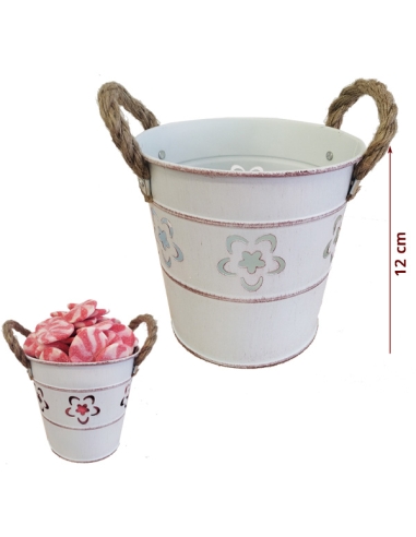 Cesto Blanco con asa Cuerda 1ud Mesa Dulce