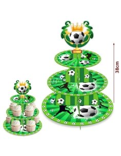 Expositor Cartón Fútbol de 3 Pisos para decorar Mesa Dulce